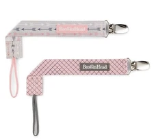 BooginHead Pink Arrows Pacifier Clip Baby Girls Pacifier Holder Paci Grip 2-Pack