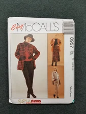 McCall's Pattern #8957 ~ Unlined Jacket Vest Pants Skirt ~ Misses 10 12 14 FF/UC