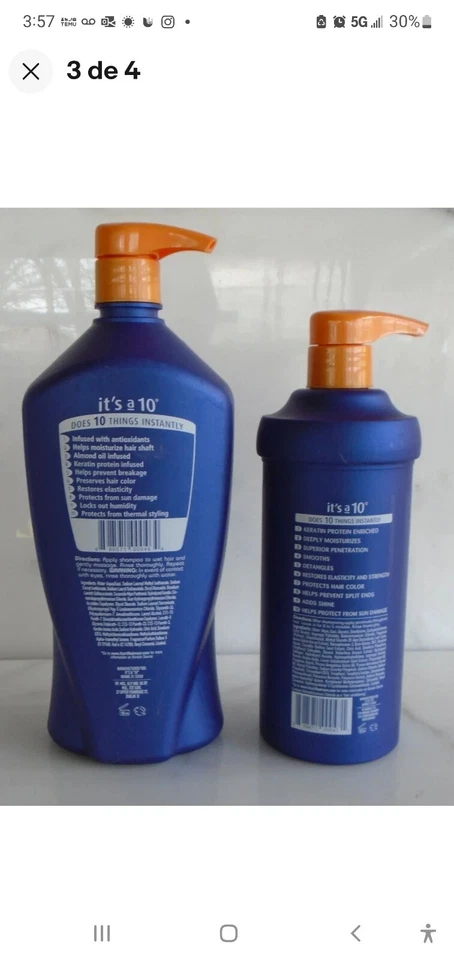 It's A 10 Miracle Shampoo Plus Champú de Queratina 33.8oz - Acondicionador Profundo 17oz DUO Foto 2 de 3
