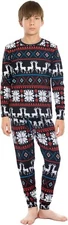 ViCherub Boys Thermal Underwear Long Johns Fleece Lined Base Layer Thermal Set,S