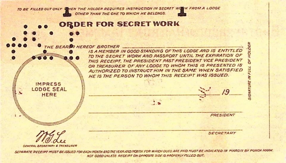 Brotherhood of Railroad Trainmen 1931 Baltimore Maryland Official Receipt - Image 2 of 3