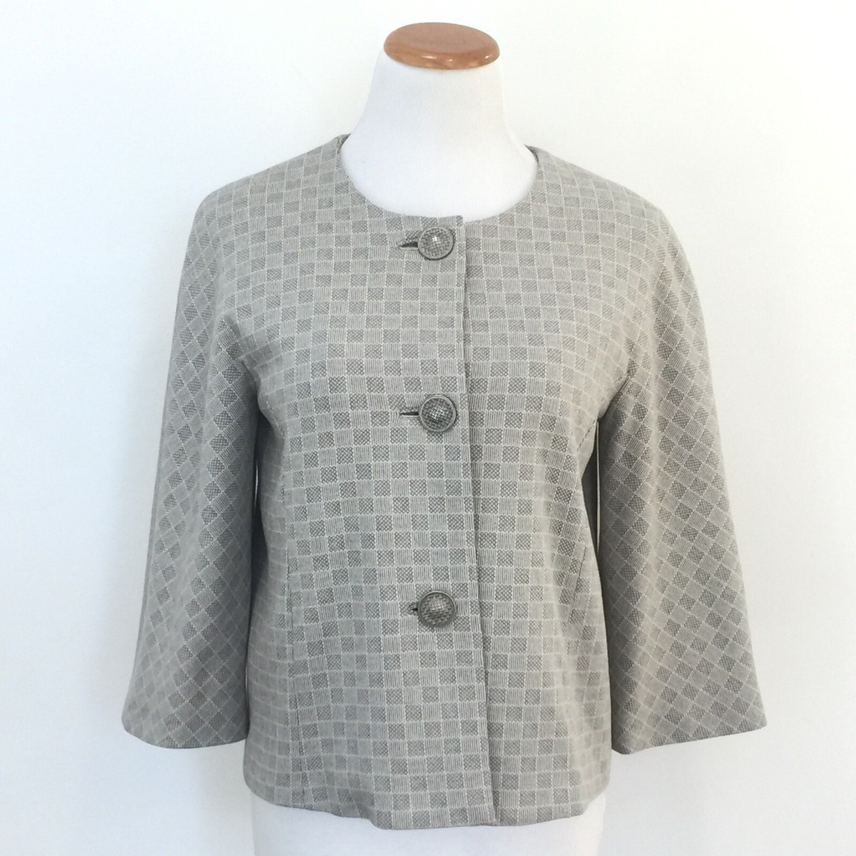 Catherines Damask Batik Brocade Teal Long Sleeve Blouse Size 2X (Plus