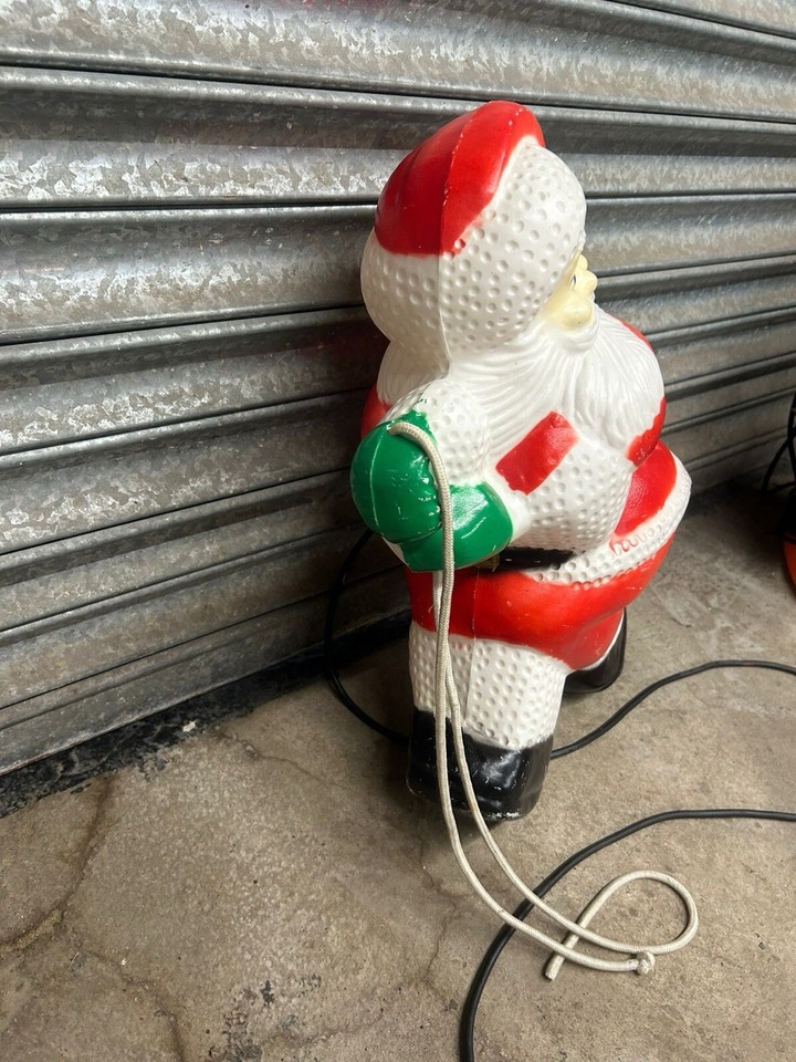 Vintage Climbing Santa Claus Outdoor Christmas Light, Blow Mould, Boxed