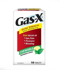 Gas-X Extra Strength Fast Gas Relief Chewables Peppermint (18 Tablets)