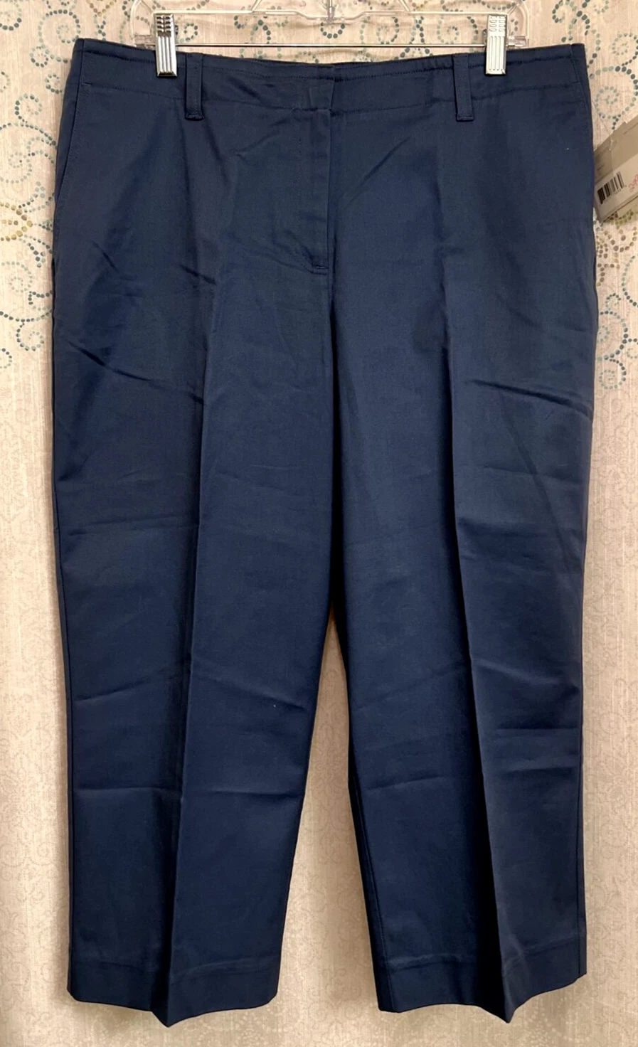 Liz Claiborne Womens Michaela Blue Capri/Cropped Stretch Pants Size 16 (37"x22")