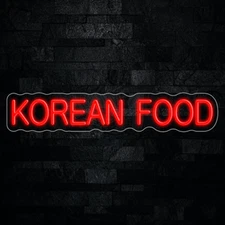 Korean Food LED Neon Sign 27"L x 5"H #32438
