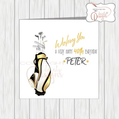Personalised Golf Birthday Card Golfer Golfing Dad Uncle Papa 50th 60th 70th 80 Ebay
