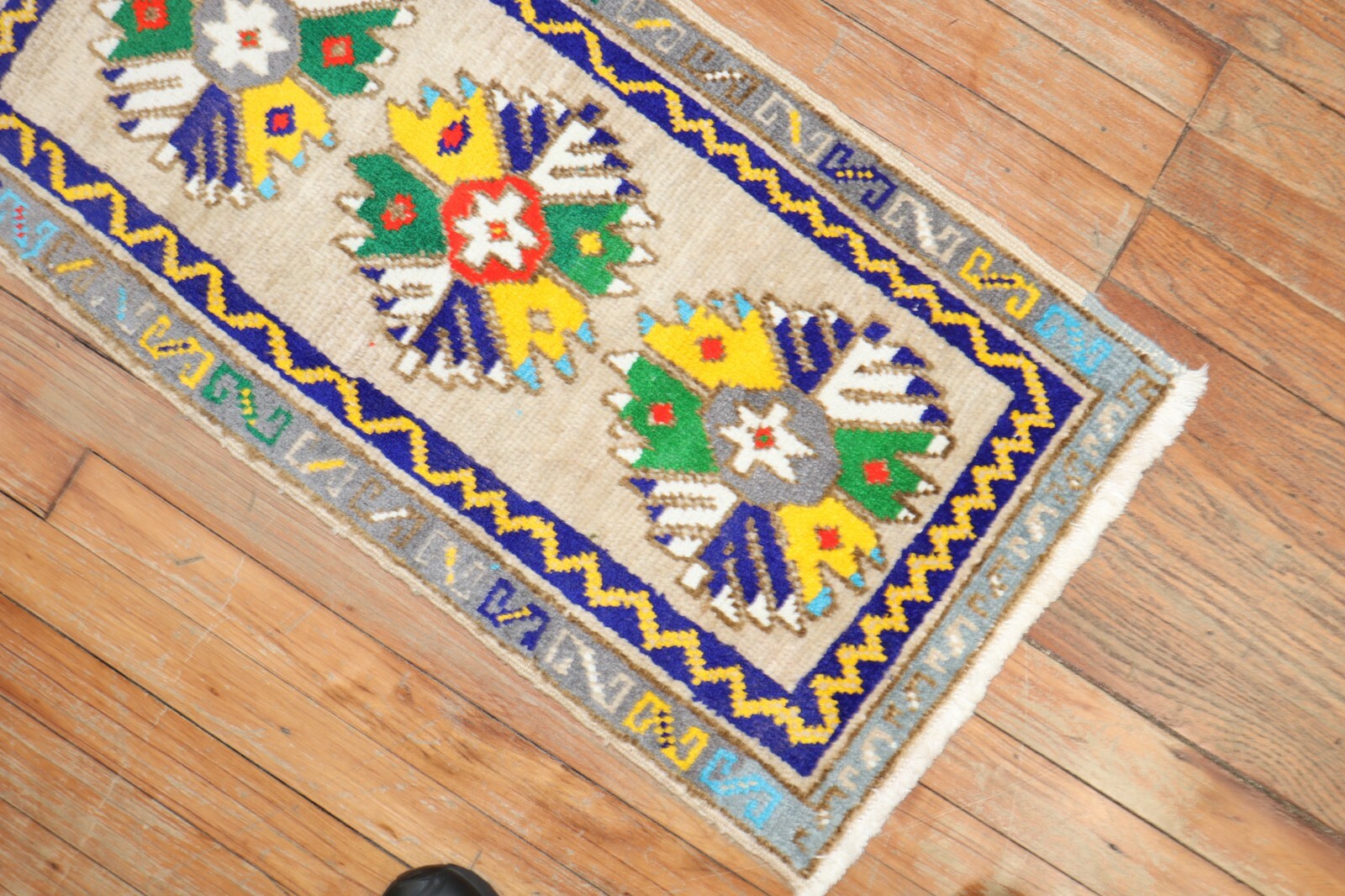 Vintage Kurdish Kars Accent Rug Size 1'5''x2'5''