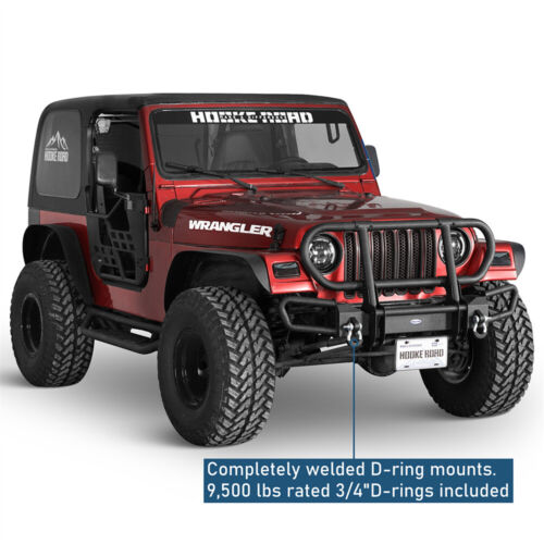 Rock Crawler Front Bumper w/Grille Brush Guard for Jeep Wrangler YJ TJ 1987-2006 - Picture 4 of 18