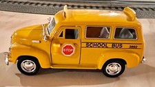 School Bus Pull back and Go Friction car 1950 Chevy Suburban