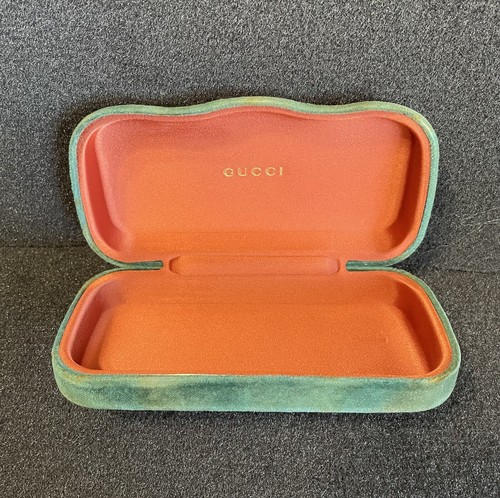Autentica custodia per sottobicchieri Gucci verde scamosciato usata grande - Foto 8 di 15