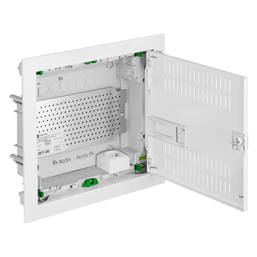 Elektro Plast Multimediaverteiler UP Unterputz – Mit Lochblech, Stahltür & VED, 1TE, Abschließbar