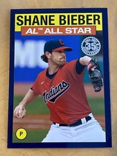 SHANE BIEBER 2021 TOPPS SERIES 2 1986 ALL-STAR BLUE PARALLEL #86AS-1 INDIANS