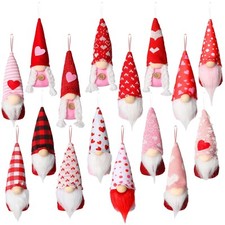 16pcs Valentines Decor Gnomes Ornaments for Tree, Valentine  s Tree Decorat
