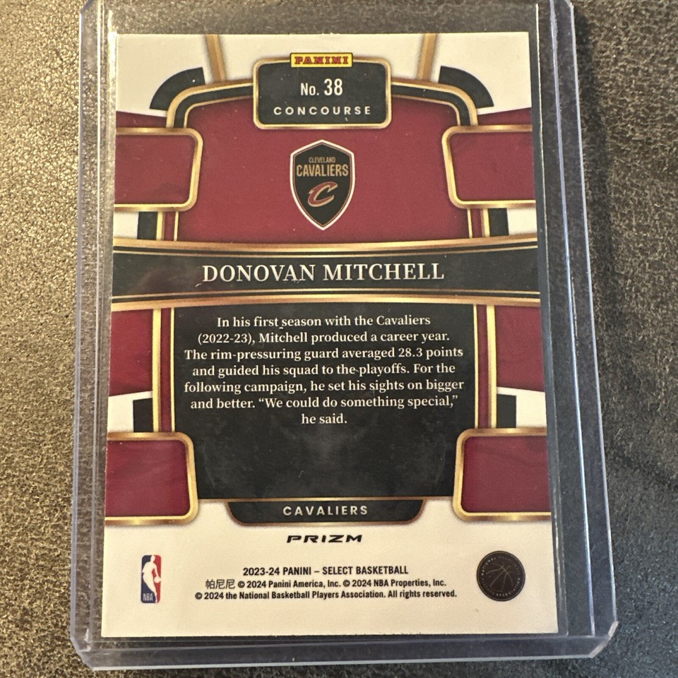 2023-24 Select Basketball Donavan Mitchell Cavaliers Tri Color Prizm ...