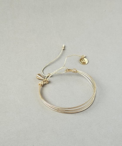 Dior Bracelet 3 Golden Metallic Strands Adjustable Dior Jadore Charm - Picture 6 of 9