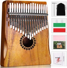Kalimba Thumb Piano 17 Keys, Portable Mbira Finger Piano Gifts Wood