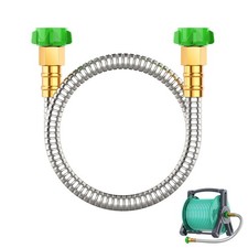 Short Metal Garden Hose 3 Ft With Female To Female Connector Stainless Steel... Short Metal Garden Hose 3 Ft With Female To Female Connector Stainless Steel...