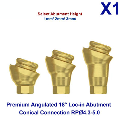 1x Dental Adapter Head Angulated 18° Conical LocIn Attachment RP Premium Fixture