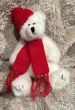 Ty Attic Treasures Plush Collection Peppermint Polar Bear Red Hat & Scarf 9"