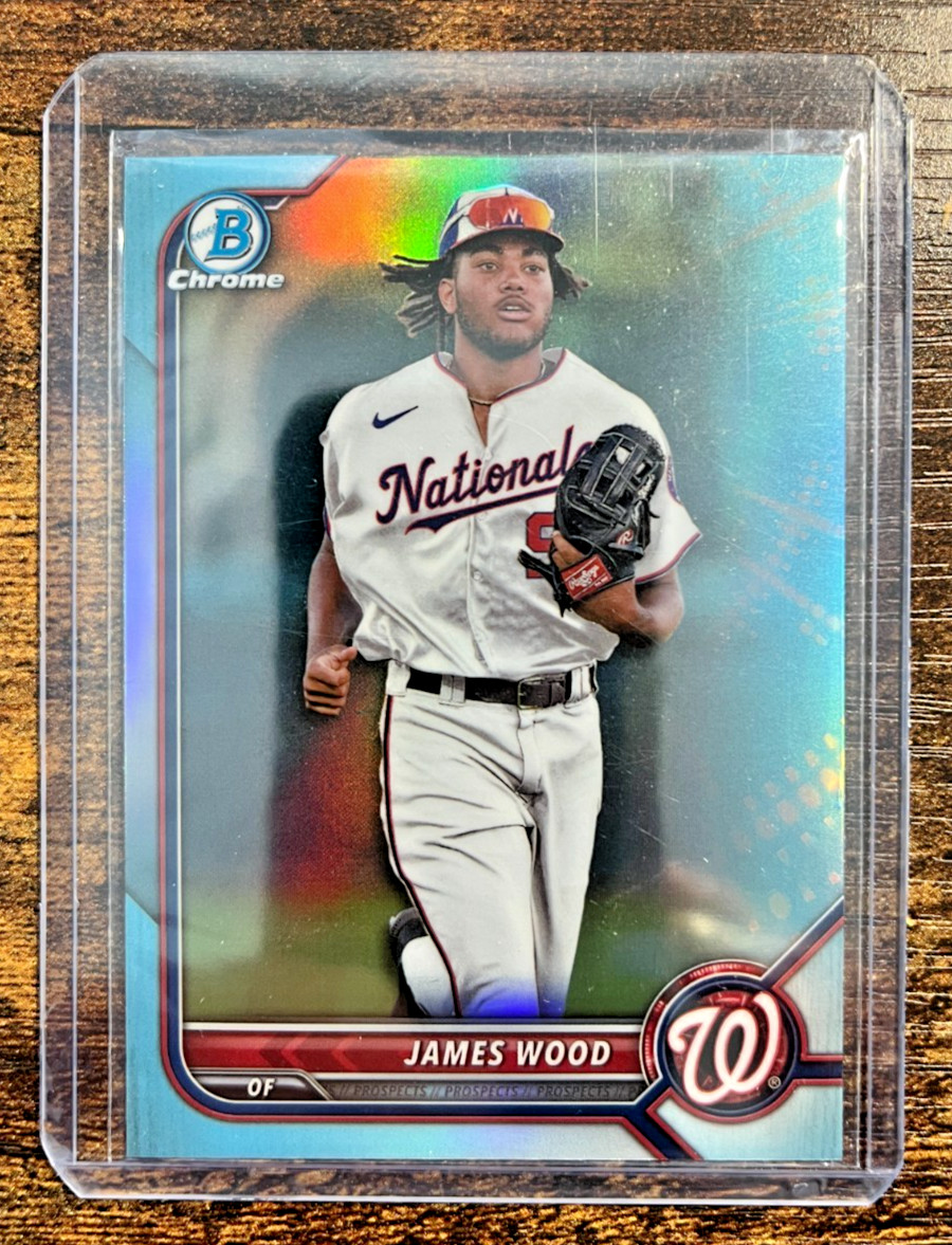 2022 Bowman Draft James Wood Sky Blue Refractor #BDC-171 RC Prospect Nationals