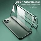 360° Magnetic Metal Case For iPhone 16 15 14 13 12 11 Pro Max Double Glass Cover