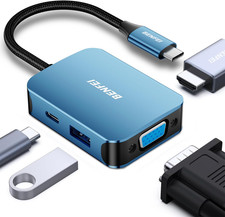 BENFEI USB C HUB 4-In-1, USB Type-C to HDMI VGA Adapter, USB C to USB Adapter, U