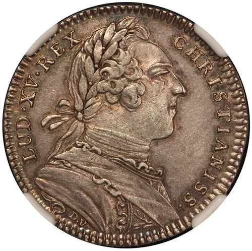 1700s France Louis XV Chalons Town Hall Silver Jeton Medal - NGC AU 53 - F-7857