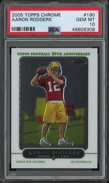 PSA 10 2005 05 Topps Chrome AARON RODGERS RC Rookie #190 Graded GEM MINT GB Pack