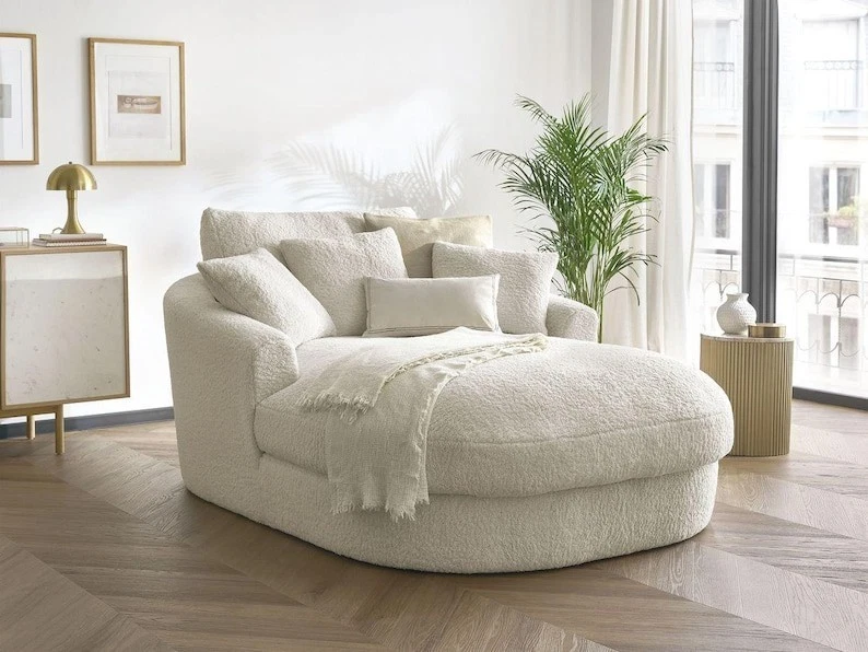 Modern Boucle Reclining Daybed Chair Luxury Teddy Fabric Chaise Lounge Sofa UK
Opens in a new window