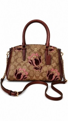 NWT  COACH DESERT TULIP PRINT PURSE WITH FLOCKING MSRP $428