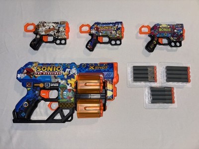 Sonic The Hedgehog X-Shot Skins Dart Blasters Lot of 4