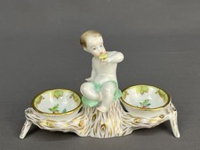 HTF Herend QUEEN VICTORIA 258-0-01 Cupid Cherub 5.5" Double Salt Dip: MINT