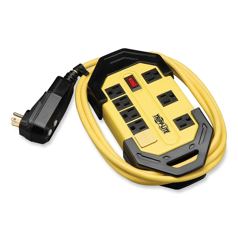Tripp Lite TLM812GF 8-Outlet Safety Power Strip w/ GFCI Plug - Yellow/Black New - Image 2 of 4