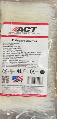 4-Inch UV Protected Natural Cable Ties - Pack of 1000, Made in USA