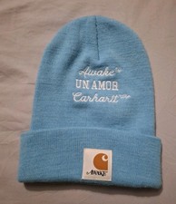 CARHARTT X AWAKE NY Beanie Hat Light Blue Ex Condition