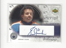 2003-04 Upper Deck Trilogy Scripts Grant Fuhr AUTOGRAPH Oilers