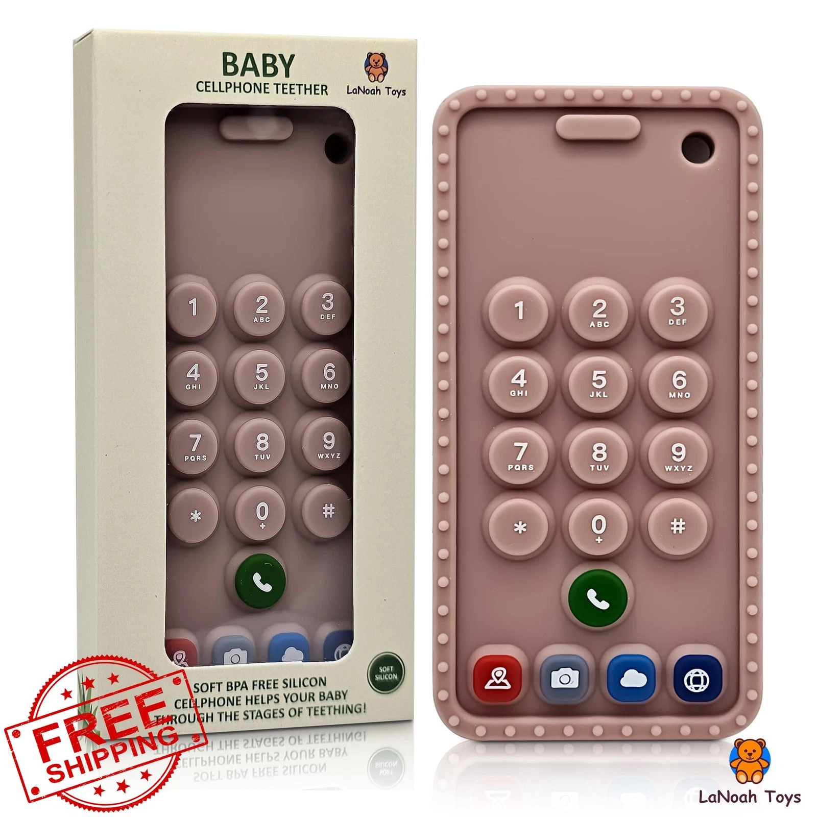 LaNoah Toys Pink Baby Cellphone Teether
Opens in a new window or tab