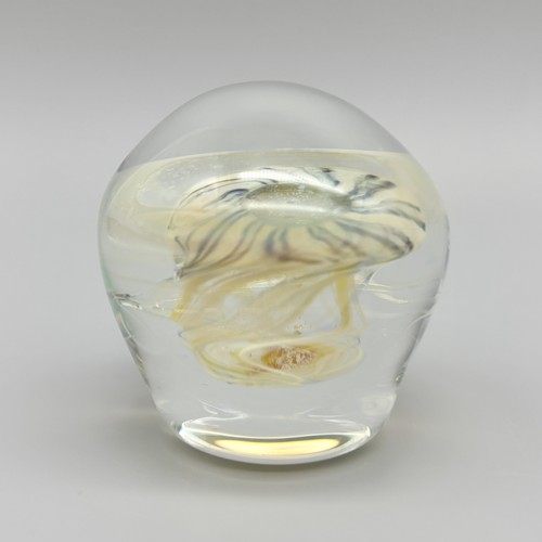 Hand Blown Art Glass White Opalescent Dichroic Jellyfish Mini ...