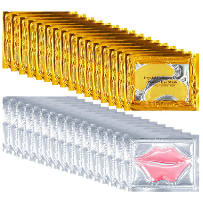 Collagen Lip Mask & Gold Eye Mask Set 32pcs Hydrating Skincare