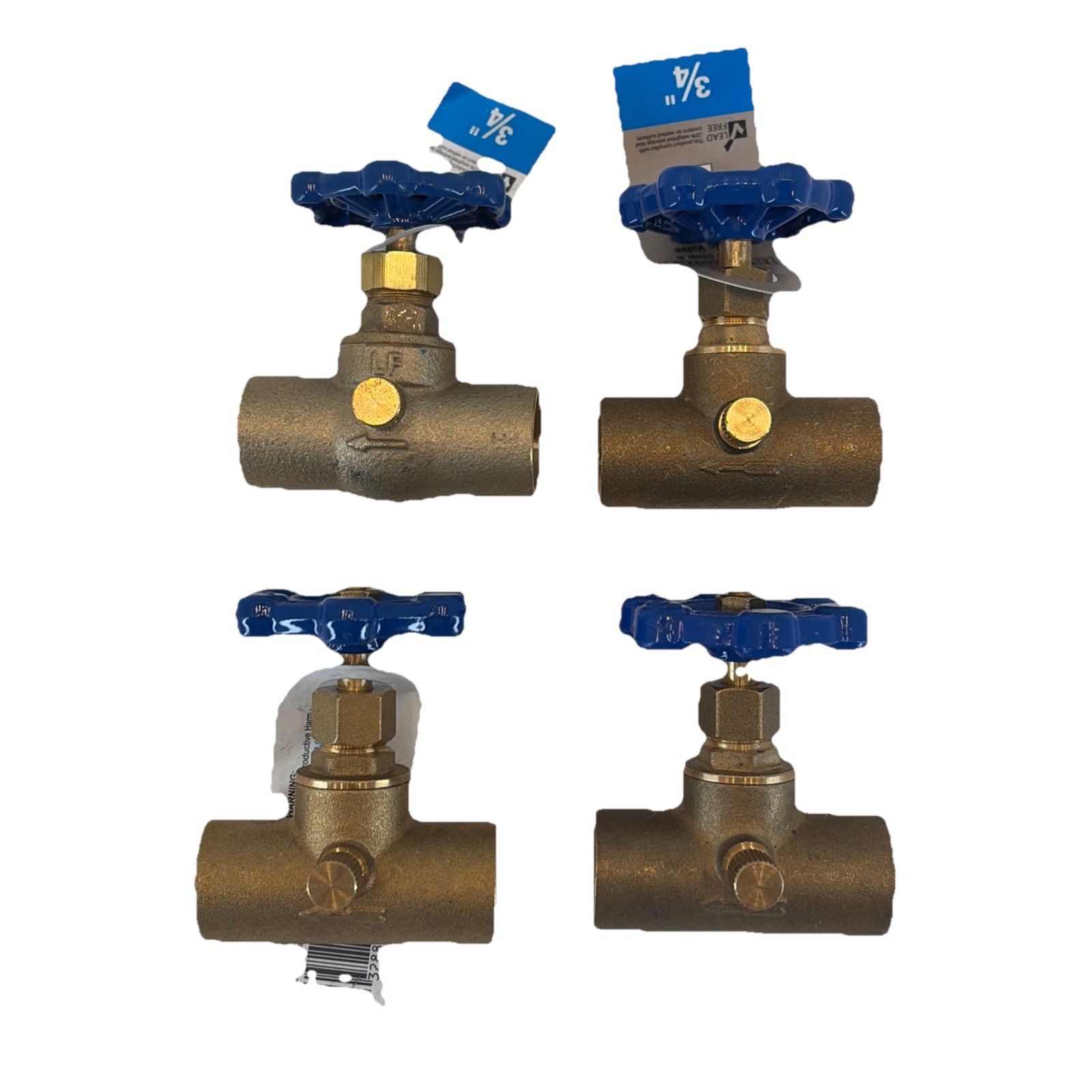 4 Everbilt 3/4 in. Brass Stop and Waste Valve SWT x SWT Rising Stem Pack Of 4