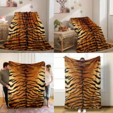 Tiger Print Flannel Fleece Throw Blanket Super Soft Double Sided Fuzzy Fluffy