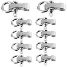 10 Sets Metal Bow Shackle,Alloy Umbrella Rope Buckle, Adjustable D Buckle9133