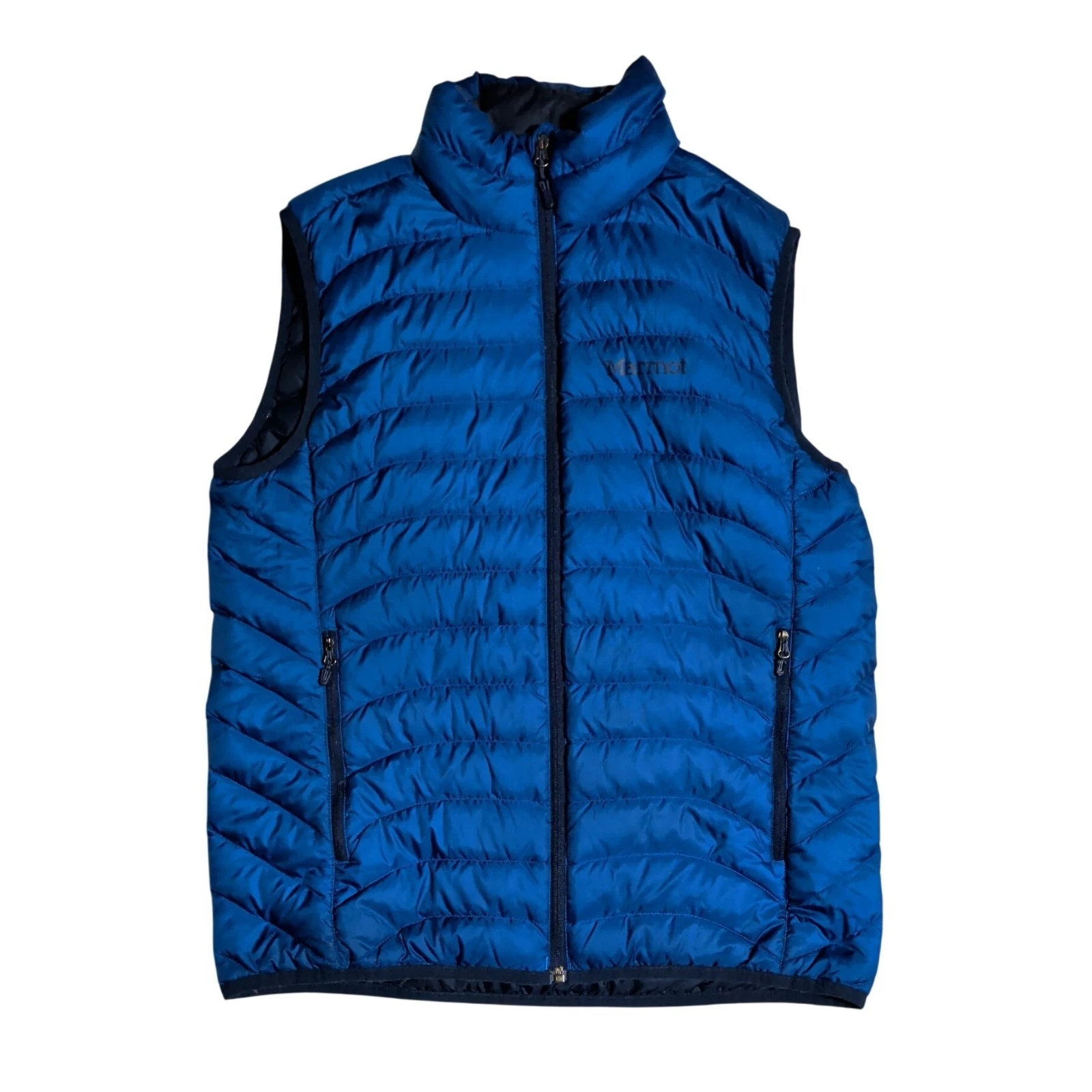 Marmot Down Puffer Vest Mens Size M 600 Fill Blue Gorp Gorpcore Outdoor Winter