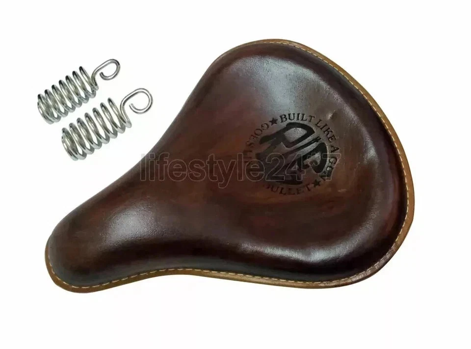 Fit For Royal Enfield Classic 350cc 500cc Front and Rear Leather Seat Brown - Image 3 of 4