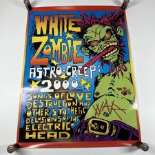 Vintage 1995 White Zombie Astro Creep 2000 Geffen Records Promo Poster