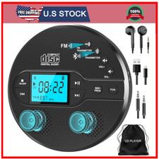 Portable CD Player with Bluetooth, Walkman CD Player with FM Transmitter and Spe
