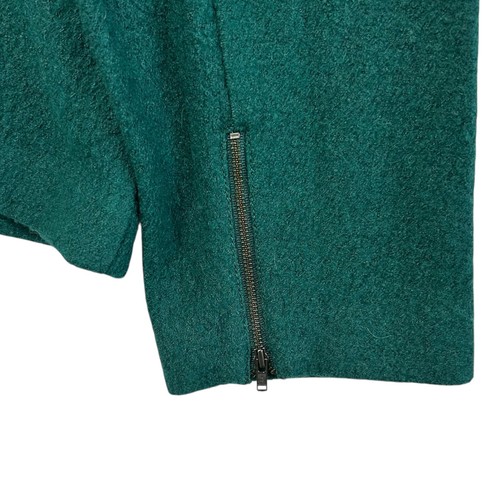 Talbots Wool Blend Asymmetric Zip Jacket NWT Women's Sz 24W Forest Green Artsy - Picture 5 of 6