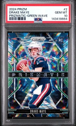 2024 Panini Prizm DRAKE MAYE Prizmatic GREEN WAVE #2 PSA 10 GEM MINT RC