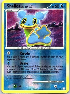 Shellos East Sea 79/111 Reverse Holo Rising Rivals - Pokemon Card - NM